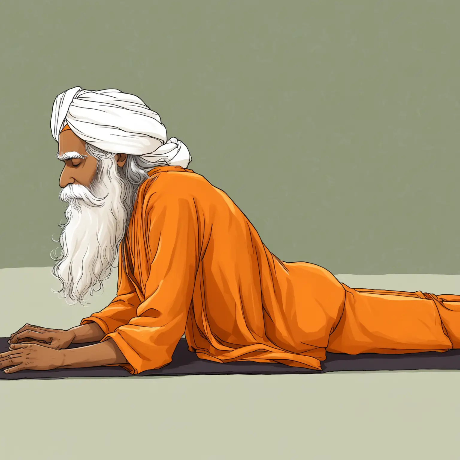 Yogi-Performing-Bhujangasana-Asana-in-Traditional-Indian-Attire