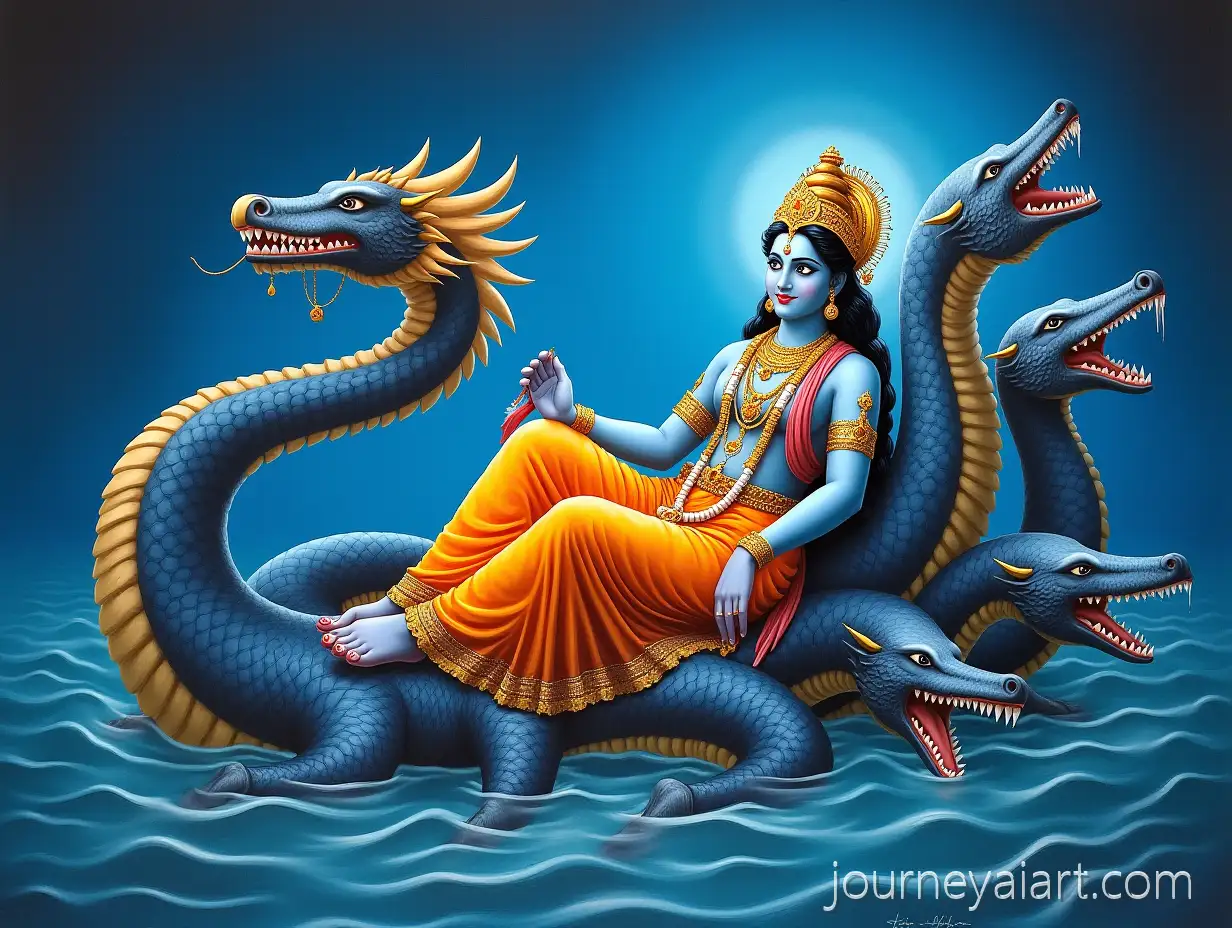 Lord-Vishnu-Reclining-on-the-Coiled-Dragon-withVishnu-and-Lakshmi-in-Cosmic-Ocean-Goddess-Lakshmi-in-the-Cosmic-Ocean-of-Milk
