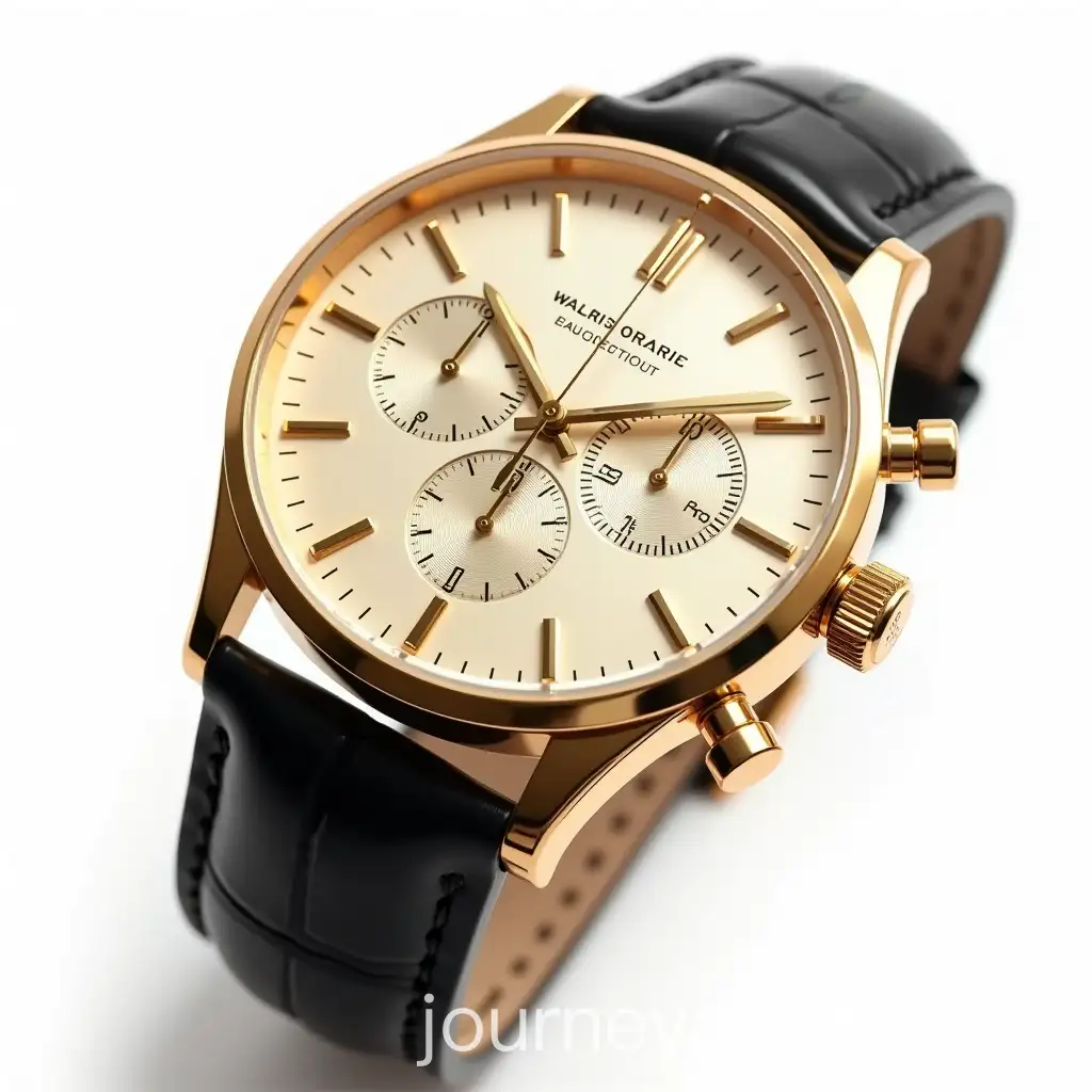AI-Art-Prompt-ExpansionPhotorealistic-Luxury-Gold-Chronograph-Wristwatch-with-Black-Leather-Strap