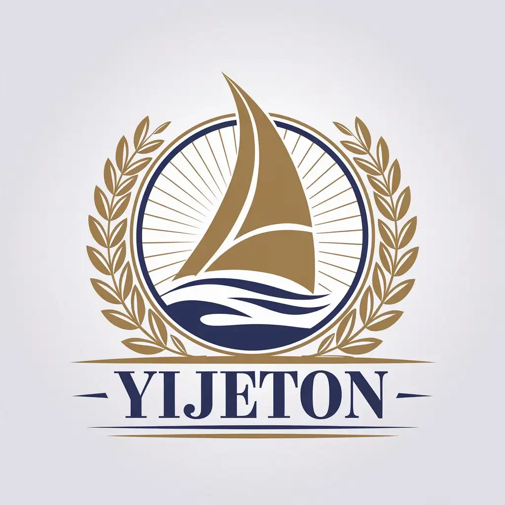 a vector logo design,with the text "Yijeton", main symbol:sail up,Moderate,clear background