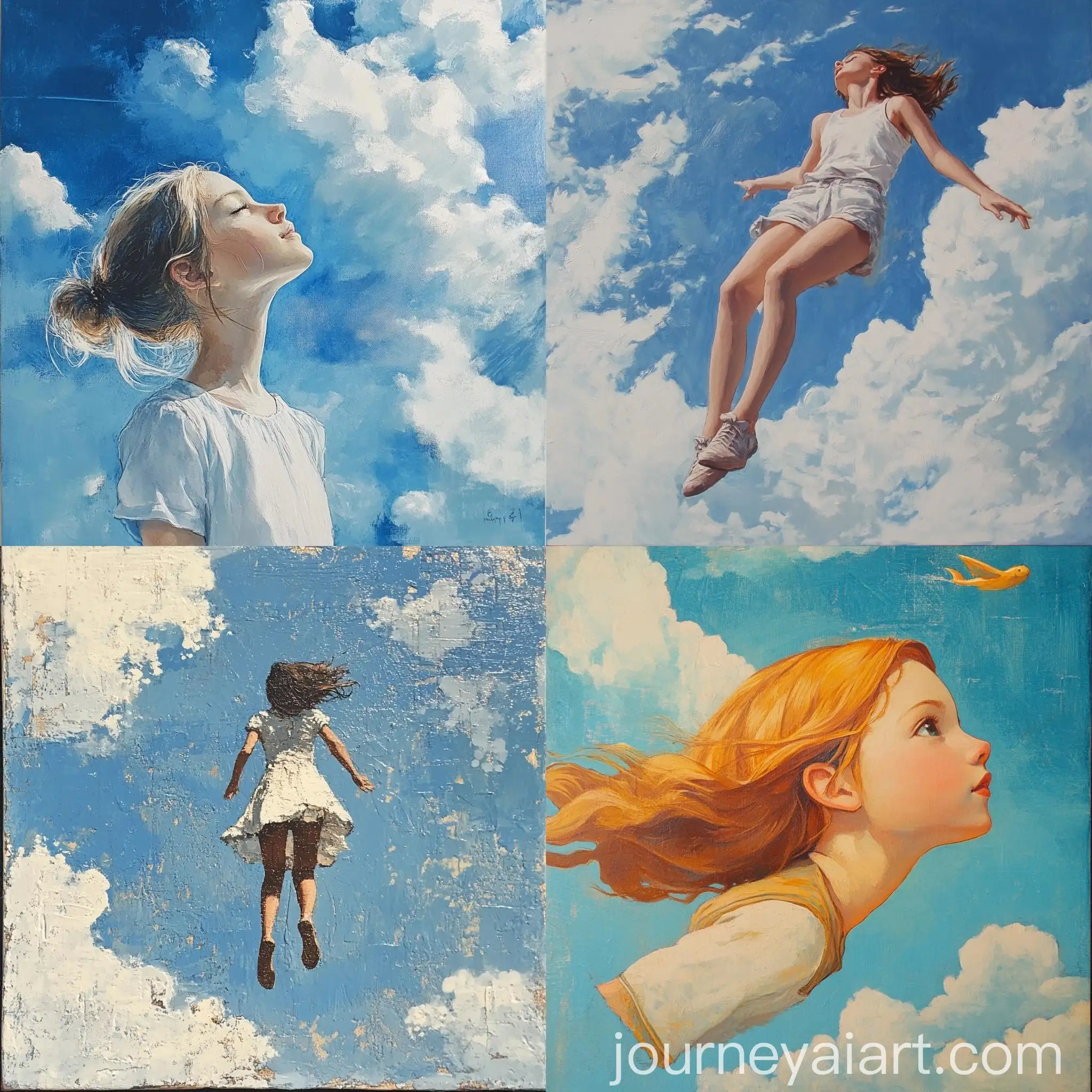 Girl-Floating-in-the-Sky-with-Geometric-Patterns