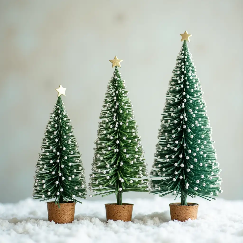 Three little Christmas trees