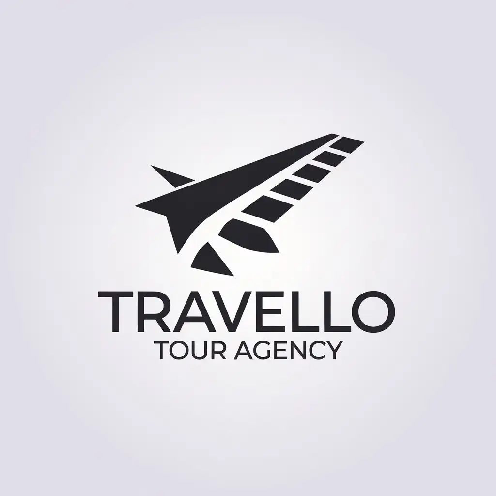 LOGO Design for TRAVELLO Tour Agency Minimalistic Airplane Wings in Travel Industry