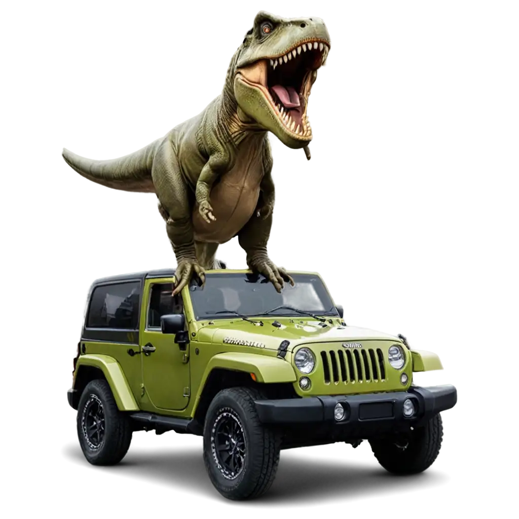 Dynamic-PNG-Image-of-a-TRex-Driving-a-Jeep-Wrangler-Perfect-for-Engaging-Visual-Content