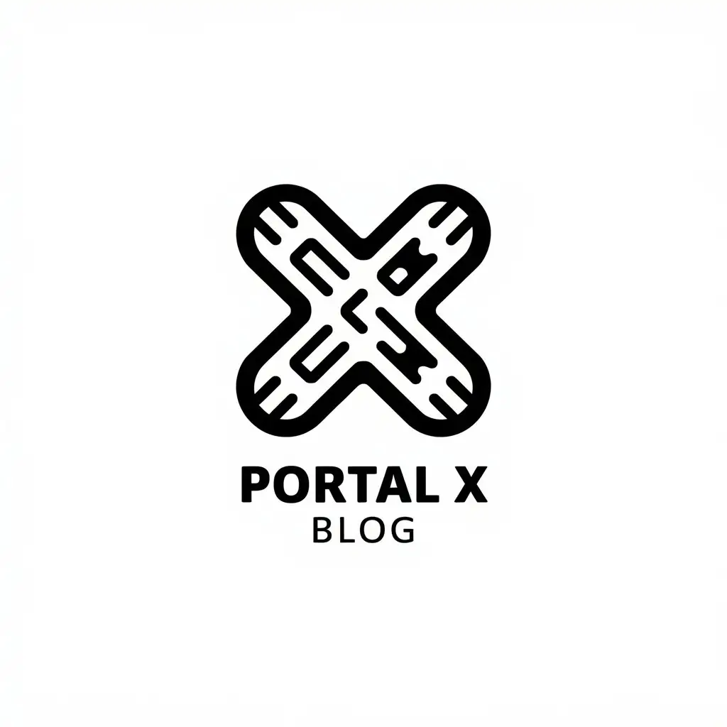 LOGO Design for Portal X Blog Vector with Symbol X and Clear Background