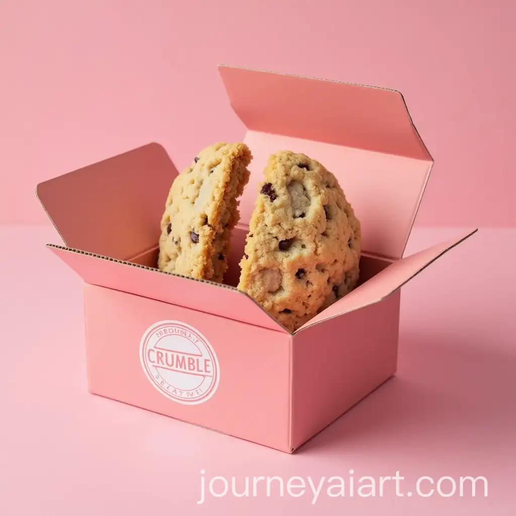 Crumble-Cookie-Presentation-in-Pink-Box-with-Logo