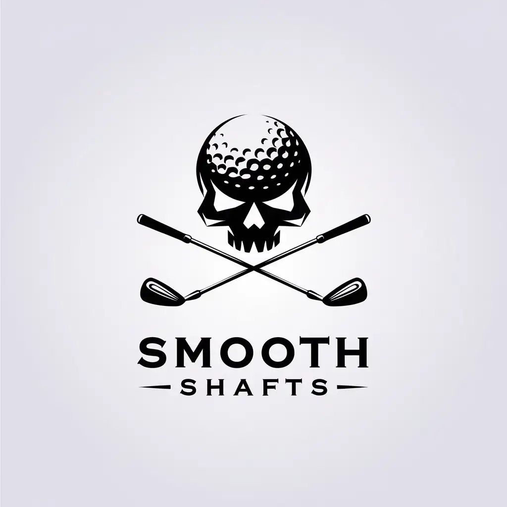 LOGO Design for Smooth Shafts Skull and Crossbones with Golf Clubs and Ball Theme