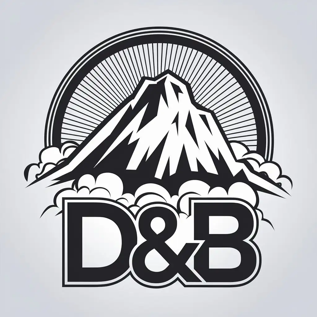 a vector logo design,with the text "D&B", main symbol:Munte,Moderate,clear background