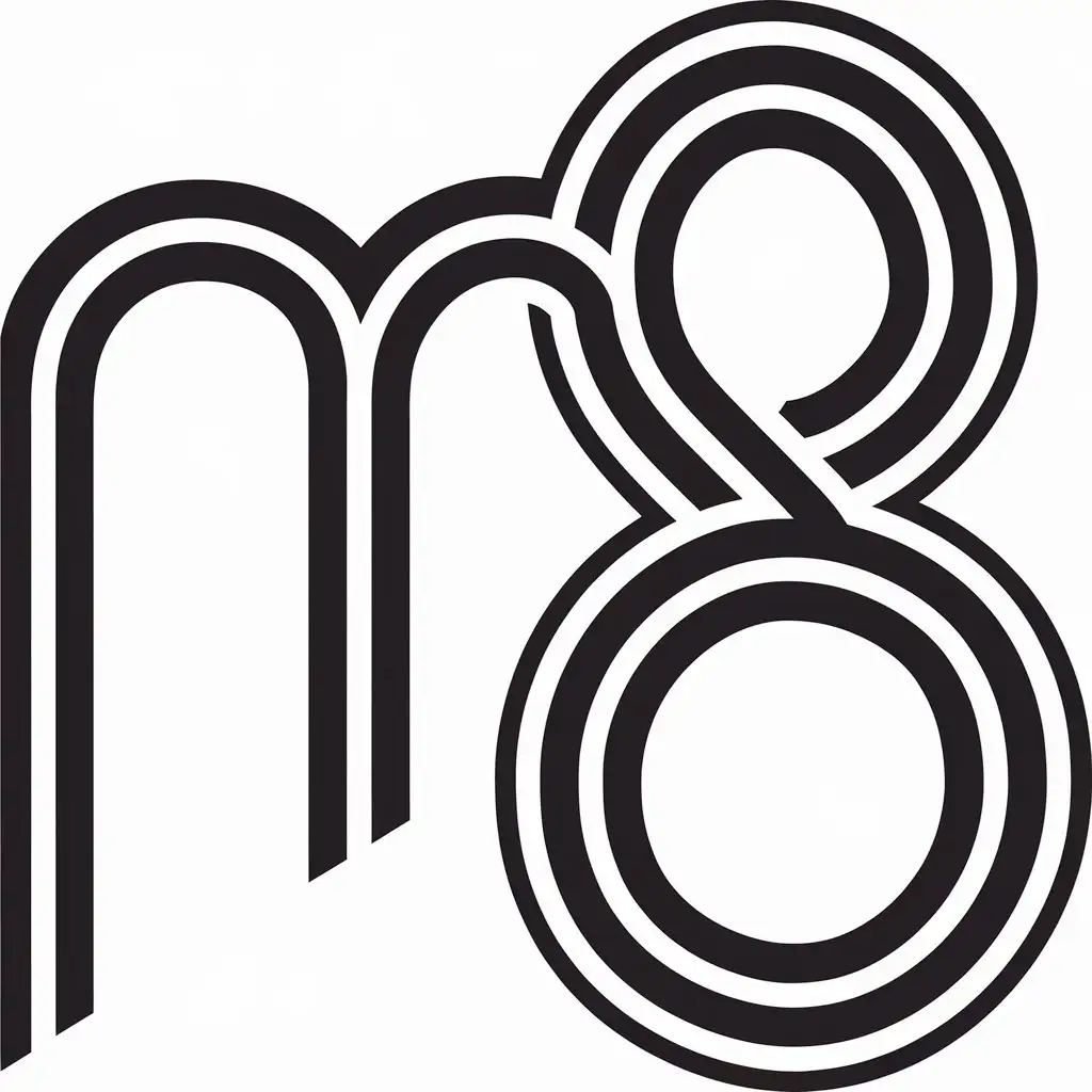 LOGO Design for M8 Vector Art with Bold 8 Symbol on Clear Background