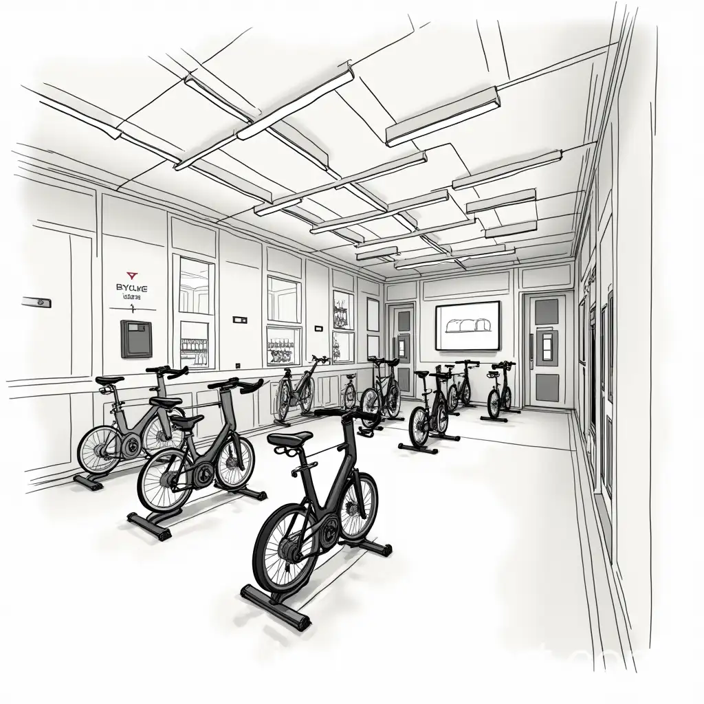 Modern-Cycle-Studio-Design-with-Trainers-Screens-and-Sound-System