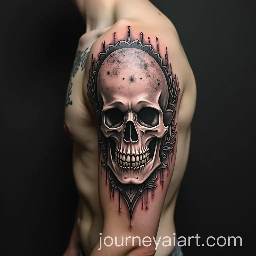 Gothic-Moon-Tattoo-on-Male-Body