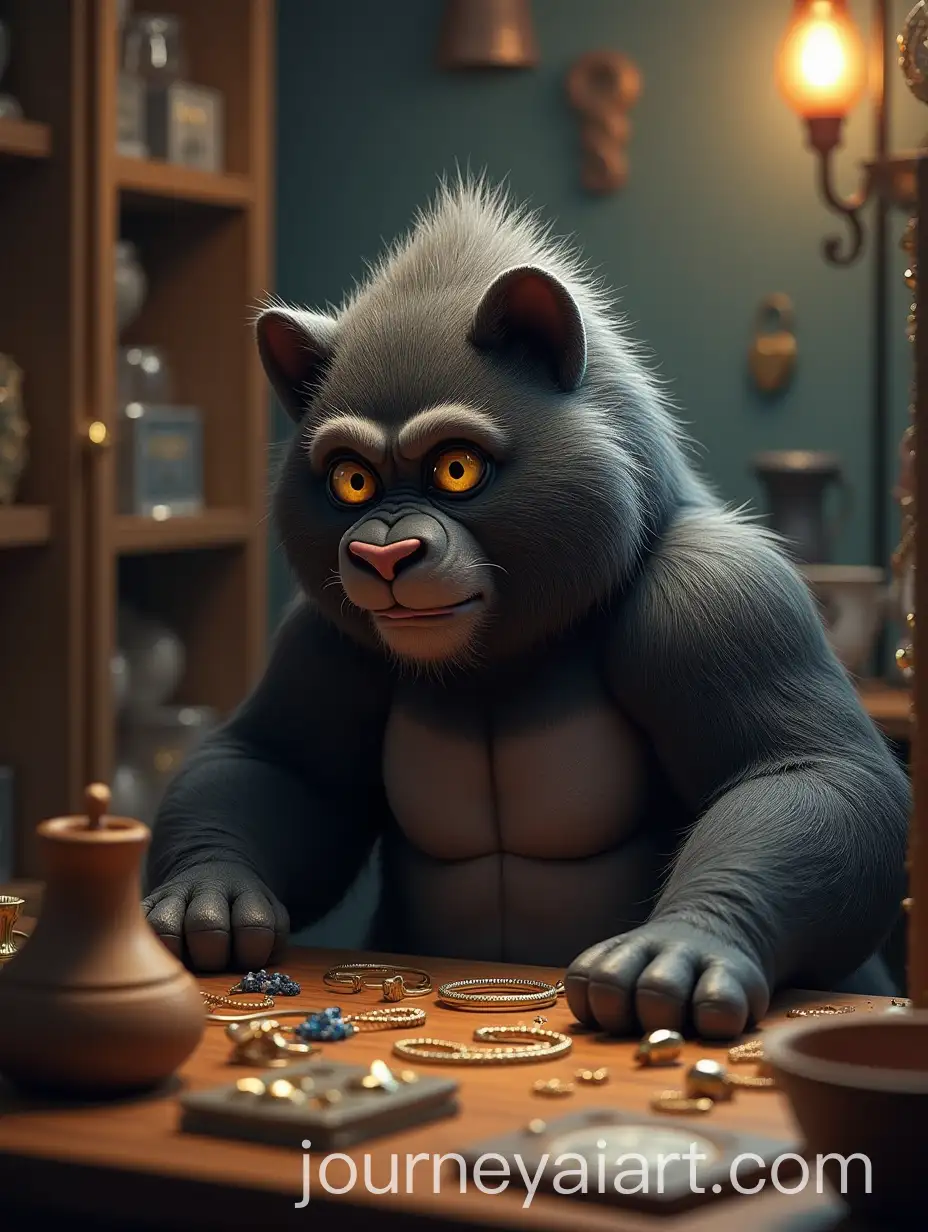 Cat-and-Gorilla-in-a-Jewelry-Store-Game-Scene