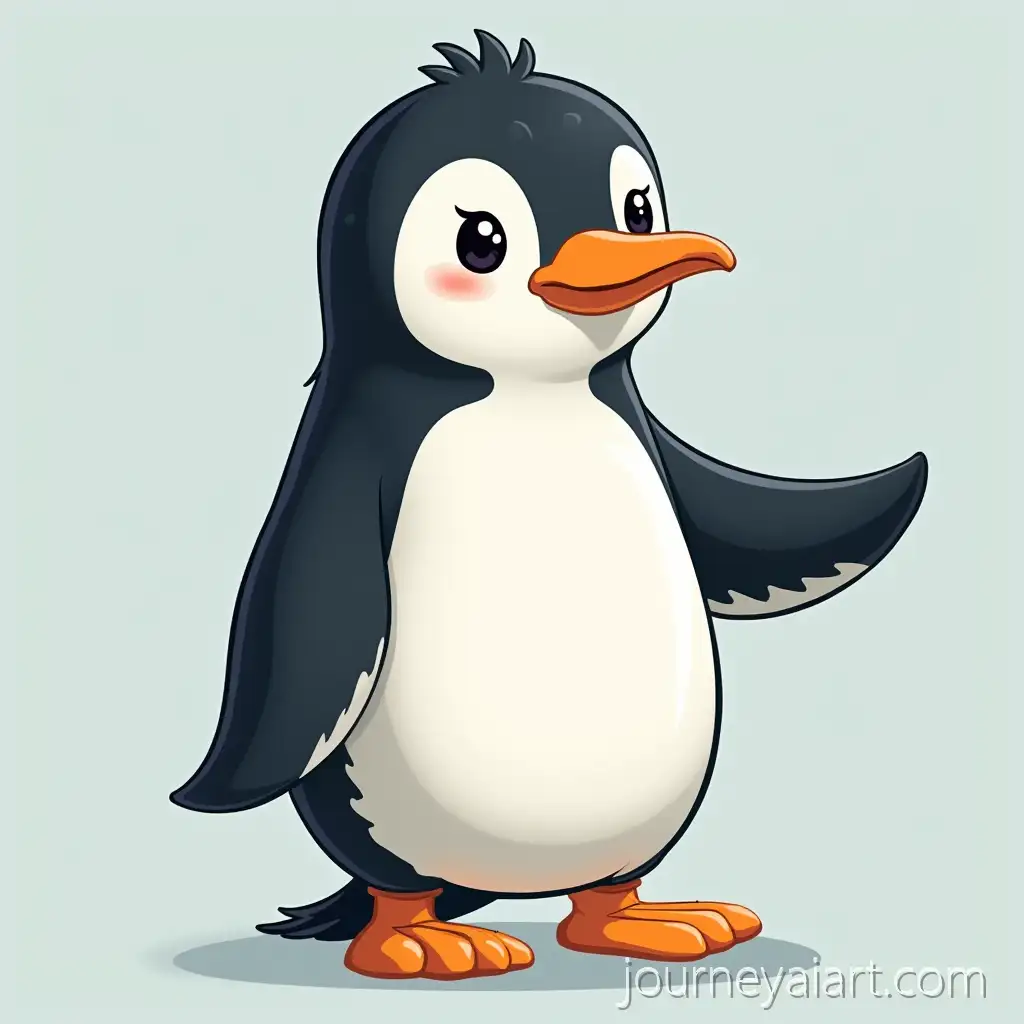 Cute-Cartoon-Penguin-inPenguin-cartoon-image-Playful-Winter-Scene