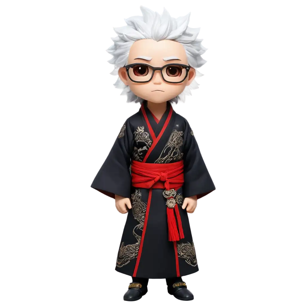 Male-Chibi-Character-with-TargaryenInspired-Kimono-PNG-HighQuality-Dragon-Motif-Design