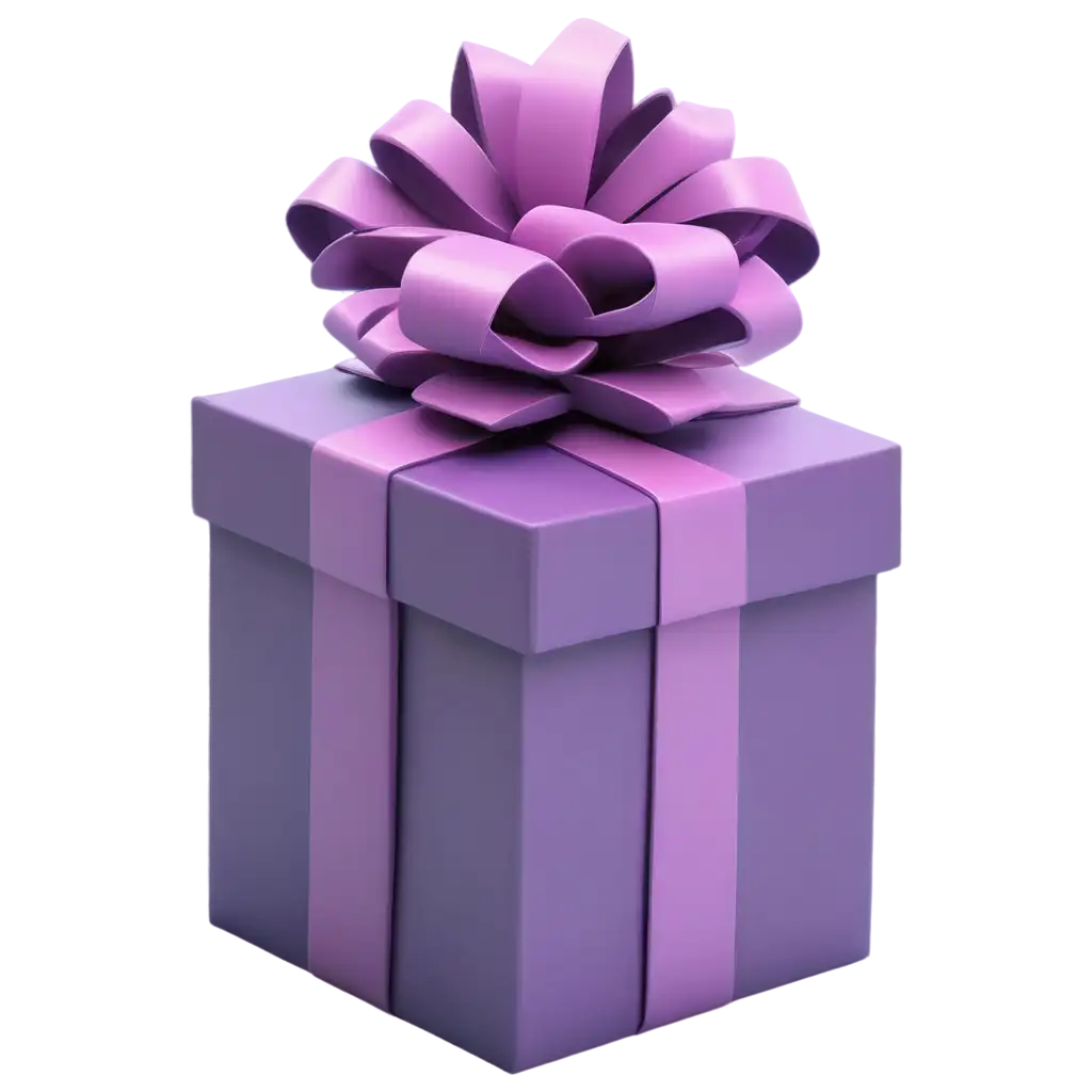 3D-Gift-Box-PNG-Image-in-Purple-and-Lavender-Colors-Enhance-Your-Design-with-Clarity-and-Quality