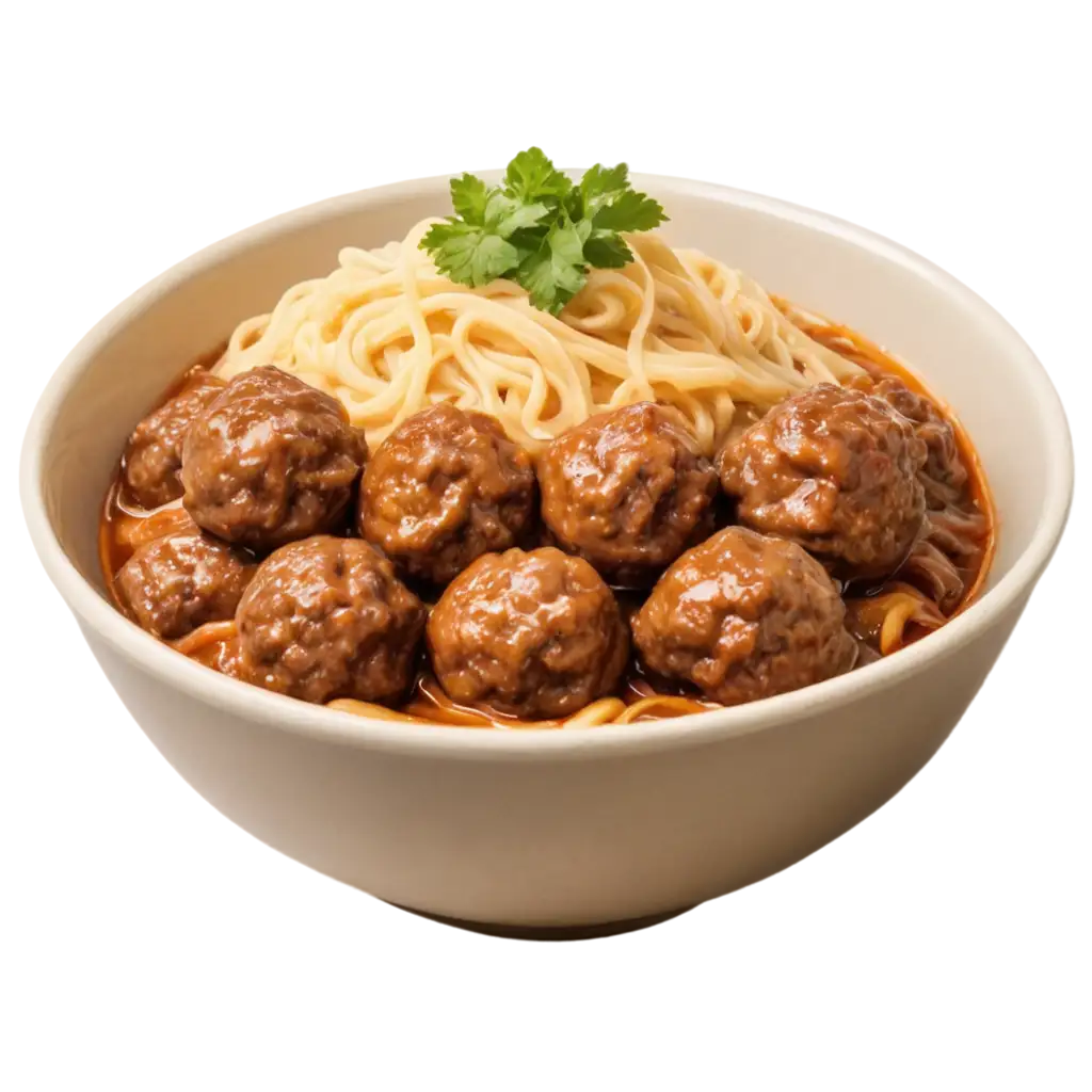 Deep-Bowl-of-Noodles-and-Meatballs-PNG-Savory-Visual-Delight