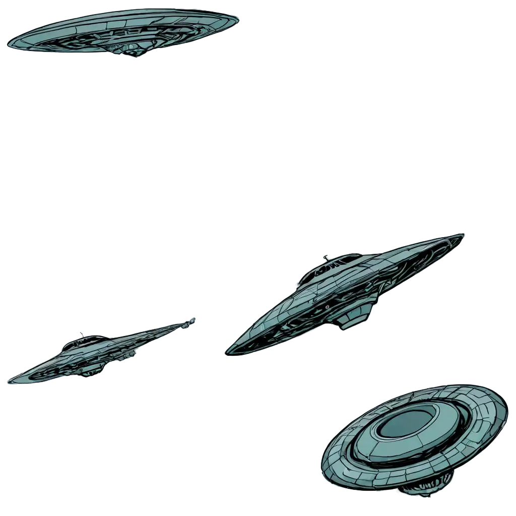 Comic-Style-Alien-Starships-PNG-Image-Explore-SciFi-Adventure-in-Vivid-Detail