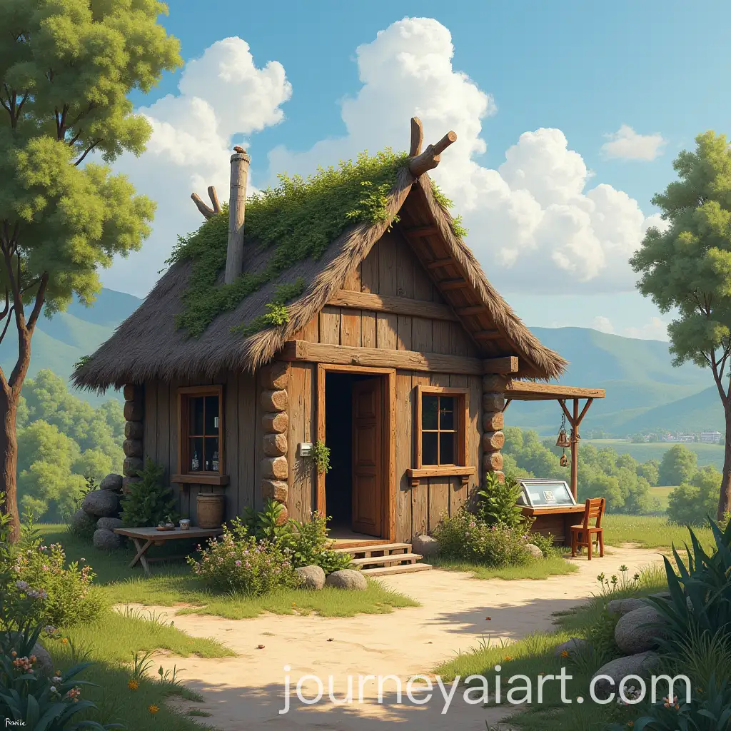 Charming-Village-Hut-with-Coffee-Stall-in-a-Cozy-Setting