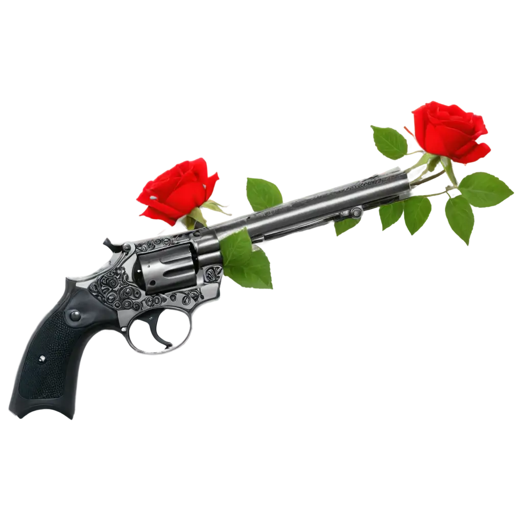 Red-Roses-Wrapped-Revolver-PNG-Image-HighQuality-Transparent-Artwork-for-Creative-Projects