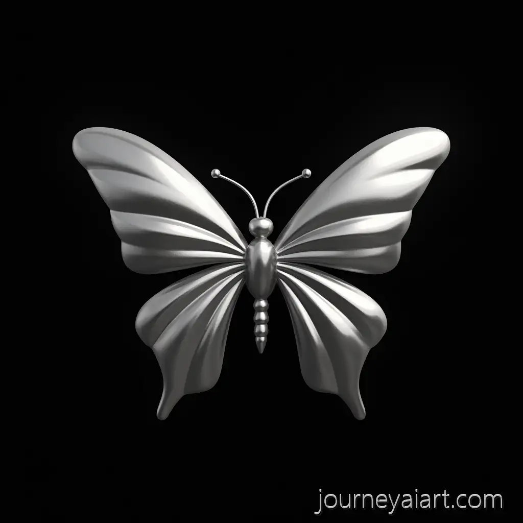 Shiny-Silver-MetalShiny-silver-butterfly-image-Butterfly-on-Black-Background-in-KeyShot-Rendering