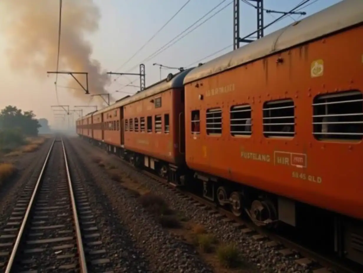 Sabarmati train just four coaches burning highly