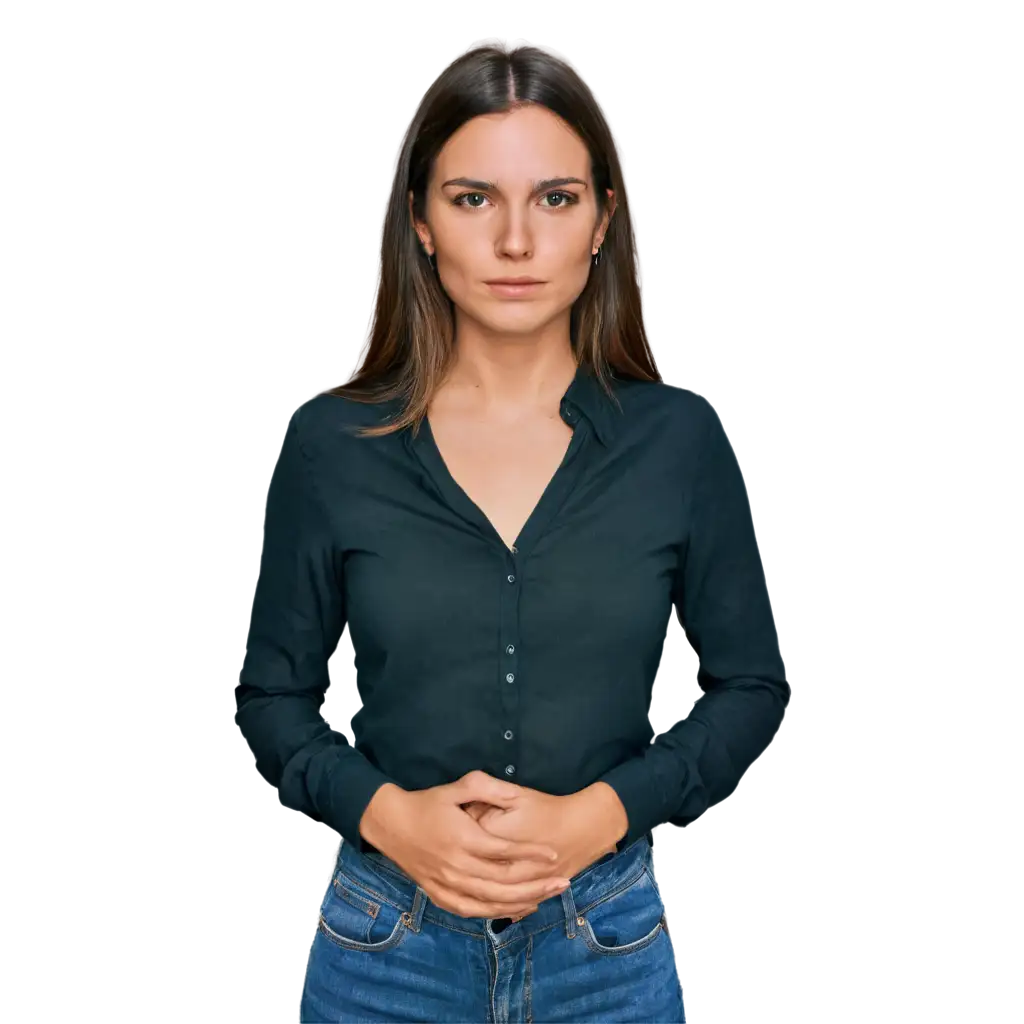 Realistic-American-Woman-PNG-Image-with-Detailed-Facial-Features-and-Dark-Collared-Shirt