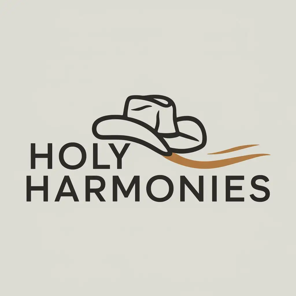 a logo design,with the text "Holy Harmonies", main symbol:cowboy hat,Moderate,clear background