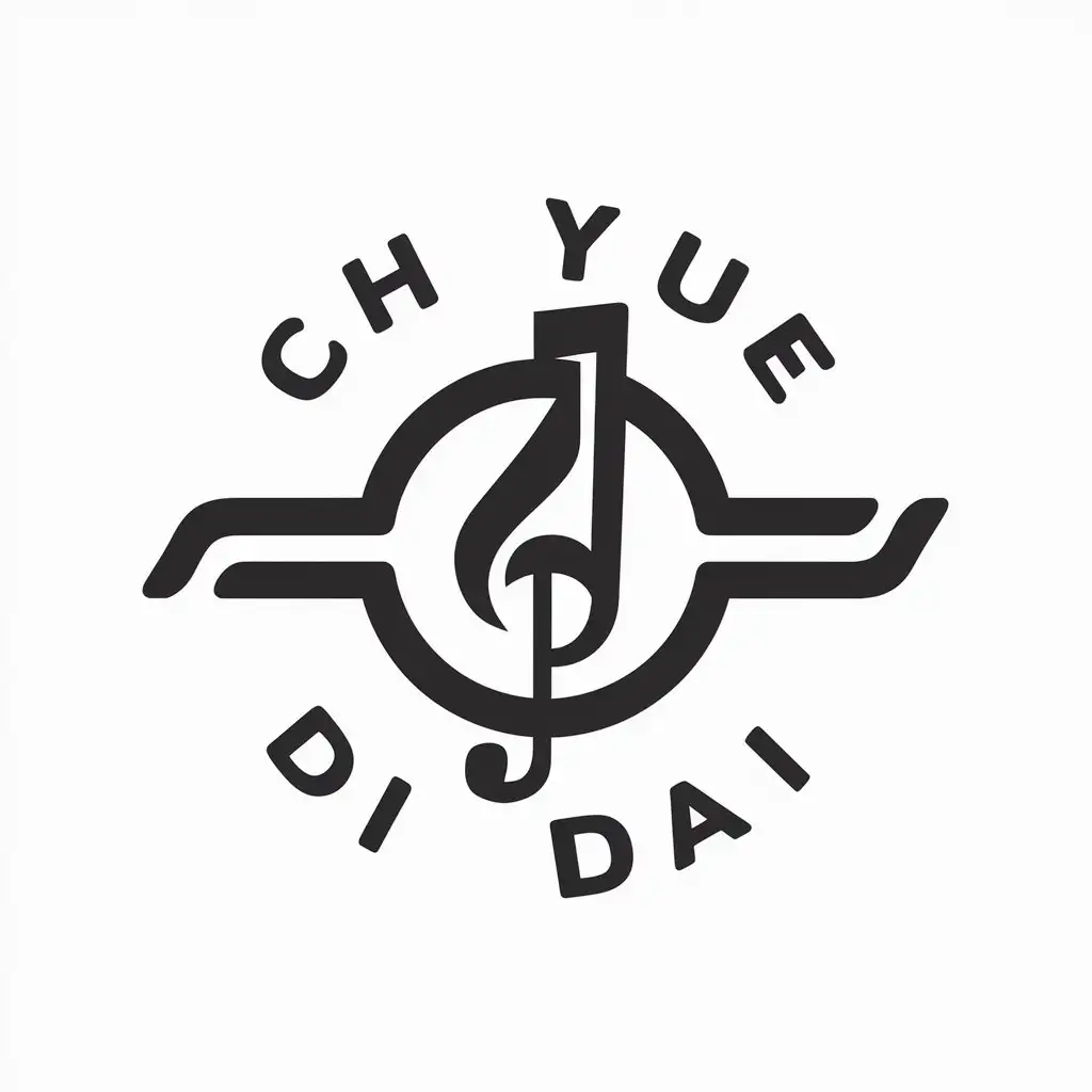 a vector logo design,with the text "che yue di dai", main symbol:car music,complex,be used in Automotive industry,clear background