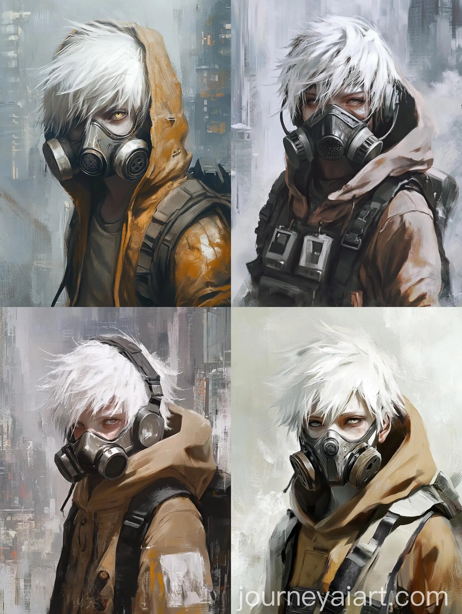 PostApocalyptic-Albino-Man-in-Gas-Mask-and-Bulletproof-Vest