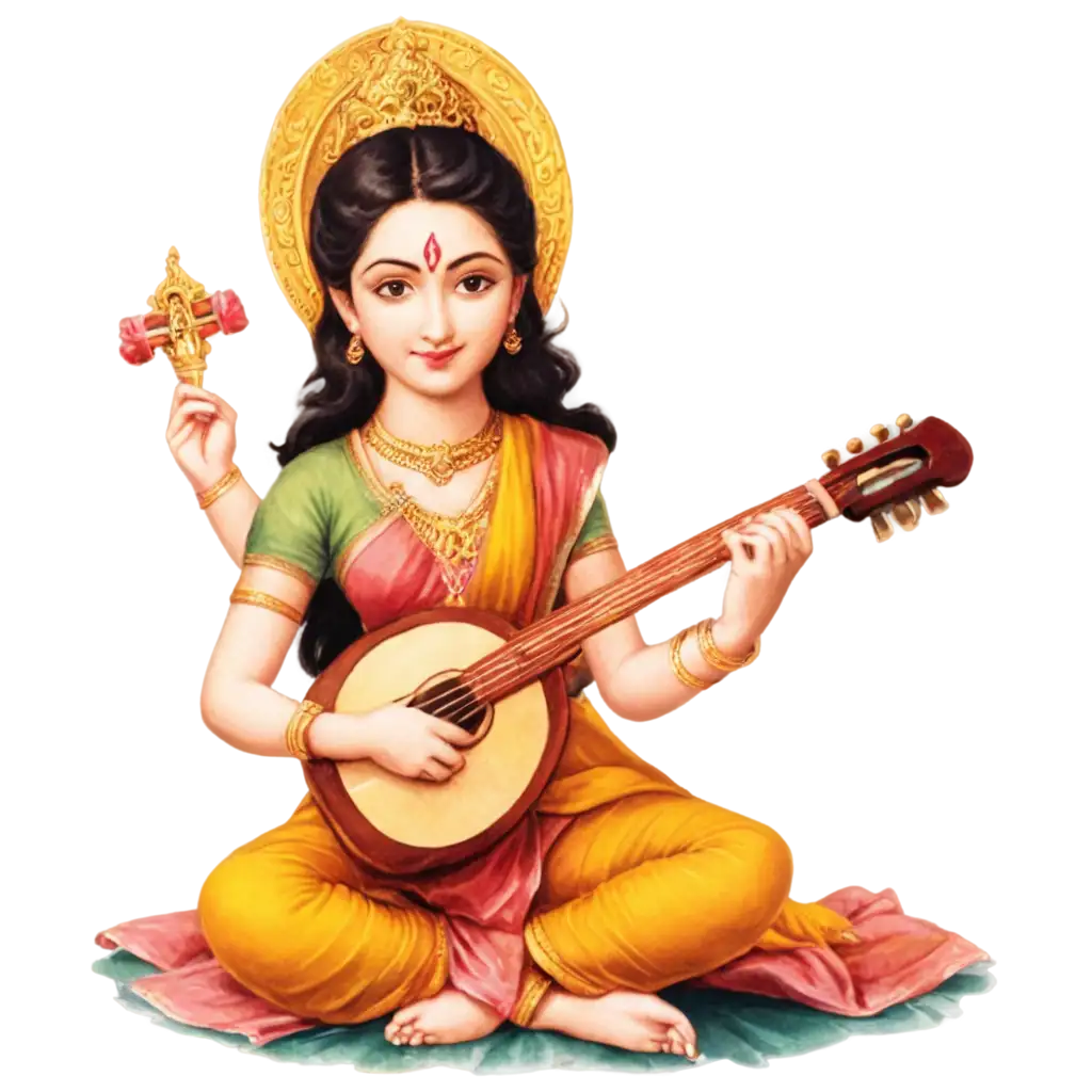 Cute-Saraswati-PNG-Image-for-Diverse-Creative-Projects