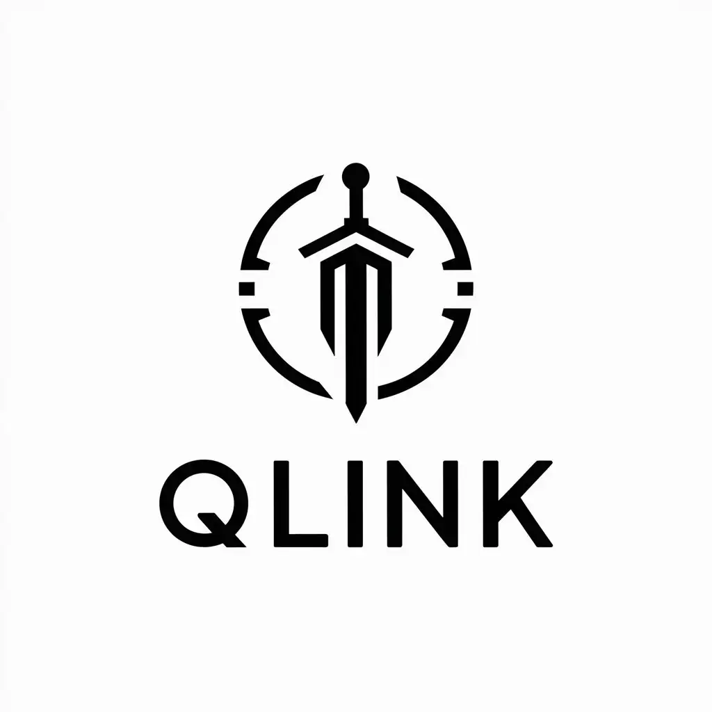 LOGO-Design-for-QLink-Grandmaster-Sword-Symbol-in-Minimalistic-Style-for-Entertainment-Industry