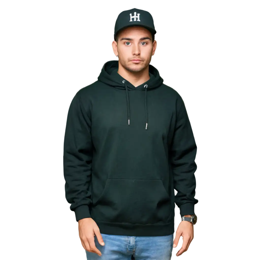 Handsome-Man-with-Hoodie-and-Cap-PNG-Image-for-Versatile-Creative-Use