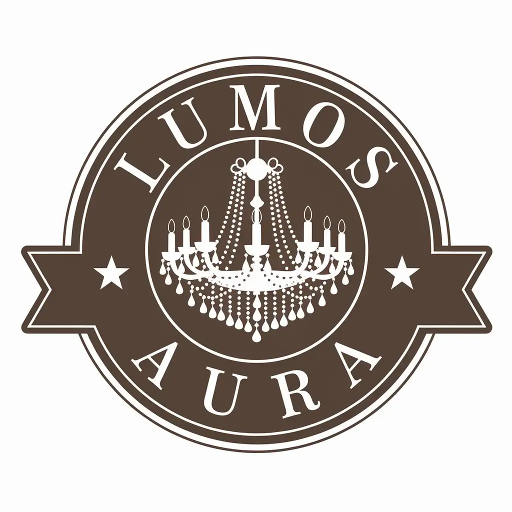 a vector logo design,with the text "Lumos Aura", main symbol:chandelier,Moderate,be used in Home Family industry,clear background