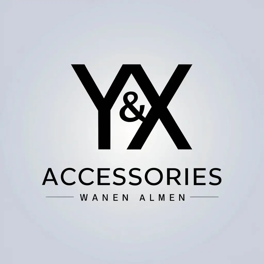 a vector logo design,with the text "accessories", main symbol:Y&X,Moderate,be used in Internet industry,clear background