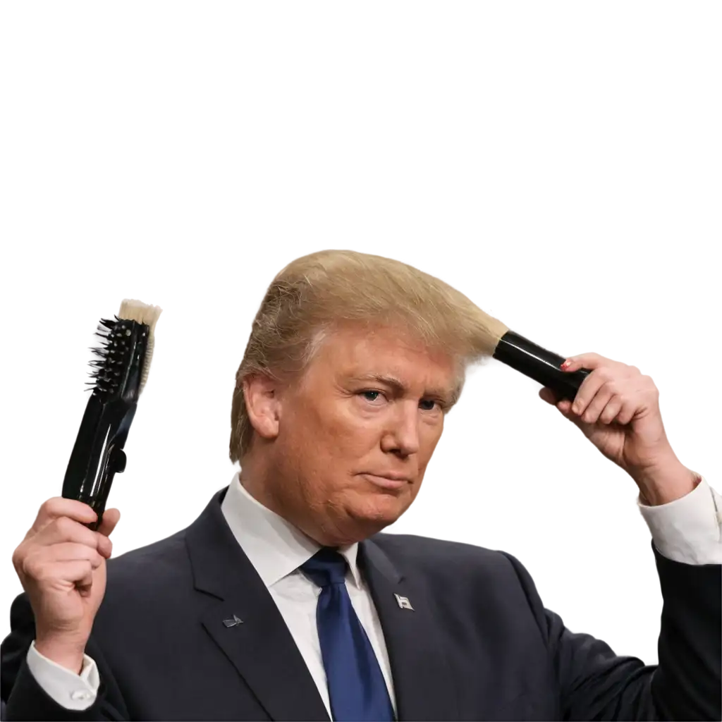 donald trump as a hair dresser