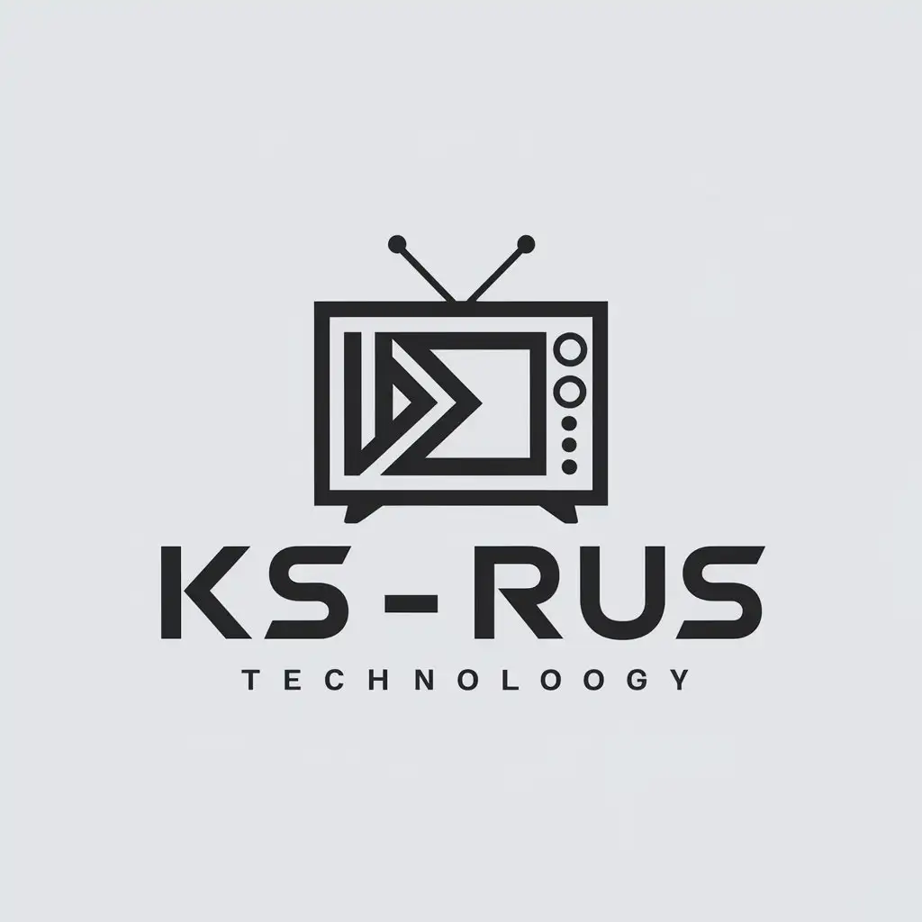 LOGO-Design-for-KSRUS-TV-Set-Symbol-for-Technology-Industry-with-Clear-Background