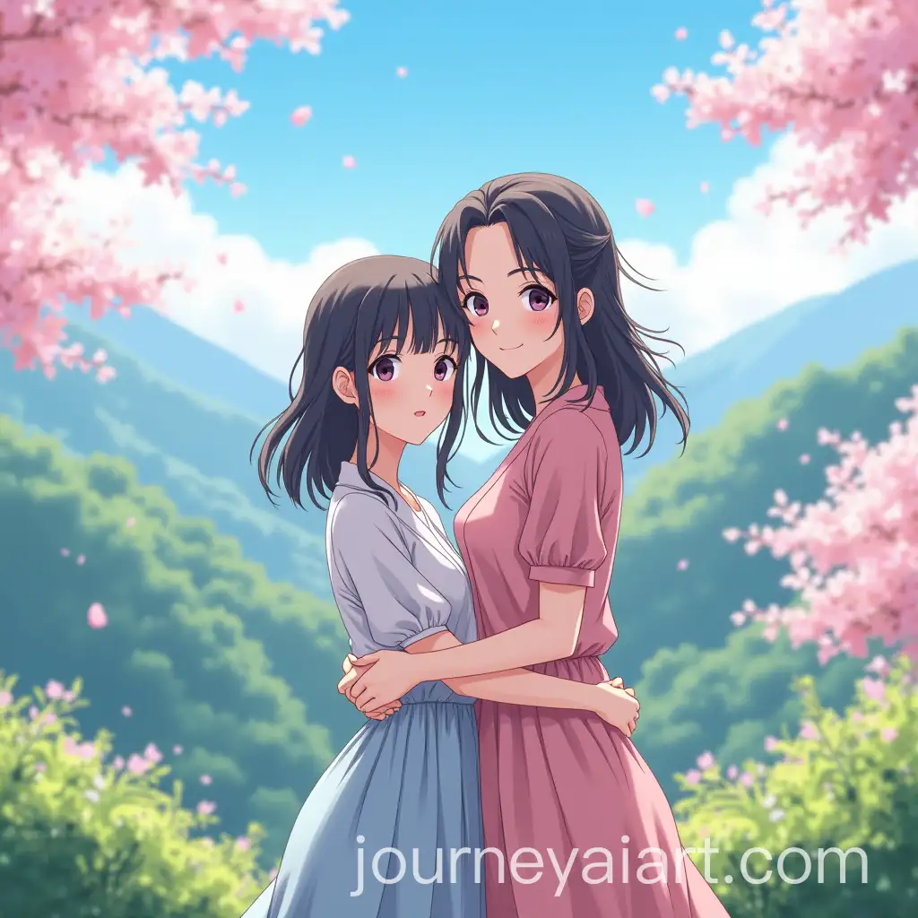 Realistic-Anime-Characters-in-Okinawan-Landscape-with-Cherry-Blossoms
