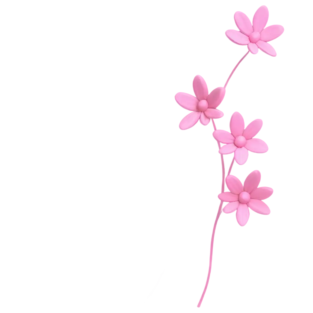 Pink-Flower-Semi-3D-PNG-Image-for-Versatile-Digital-Design-Applications