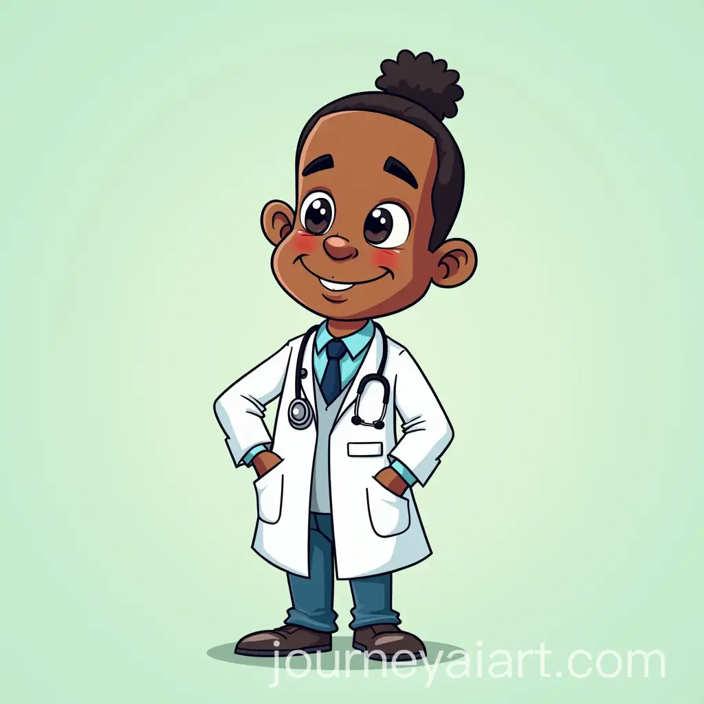 Gabonese-Doctor-Cartoon-Character-in-Medical-Setting
