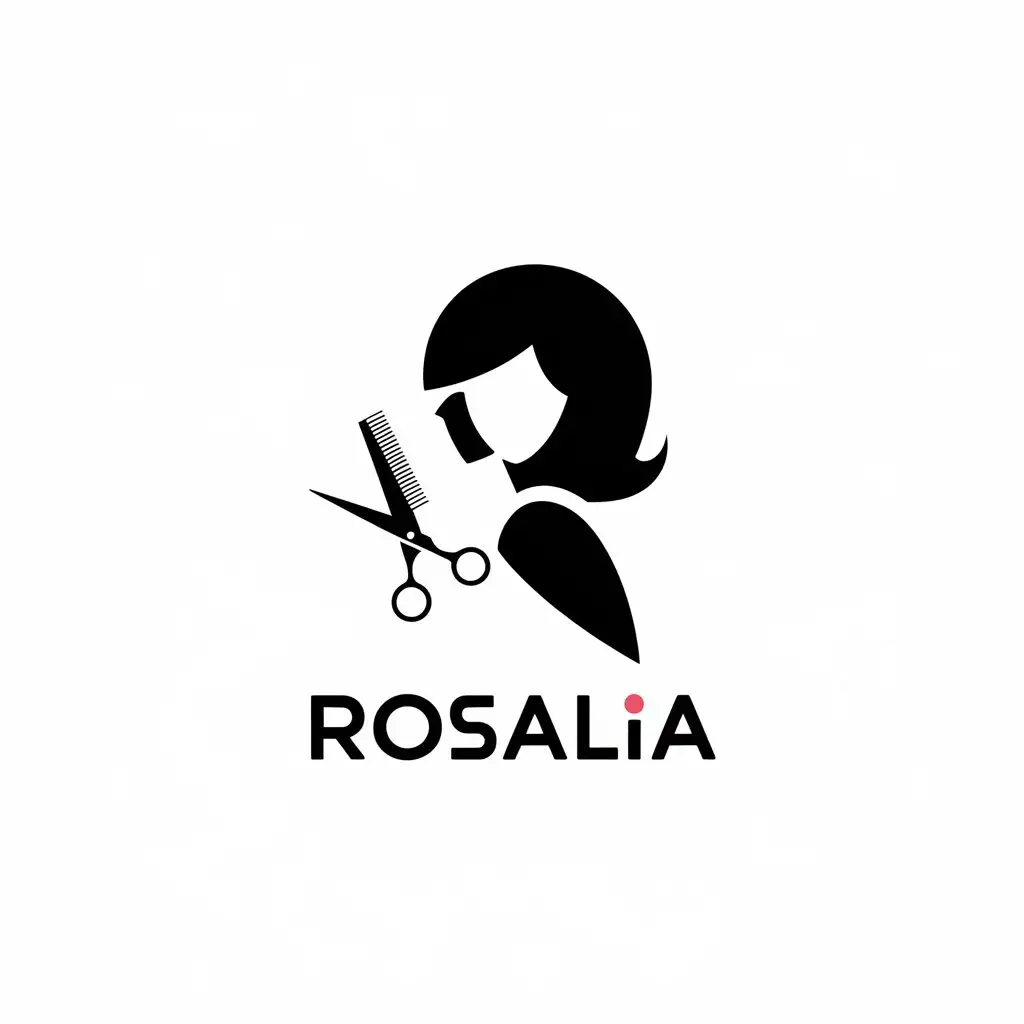 LOGO Design for Rosalia Hairdresser Themed with Moderate Style and Clear Background