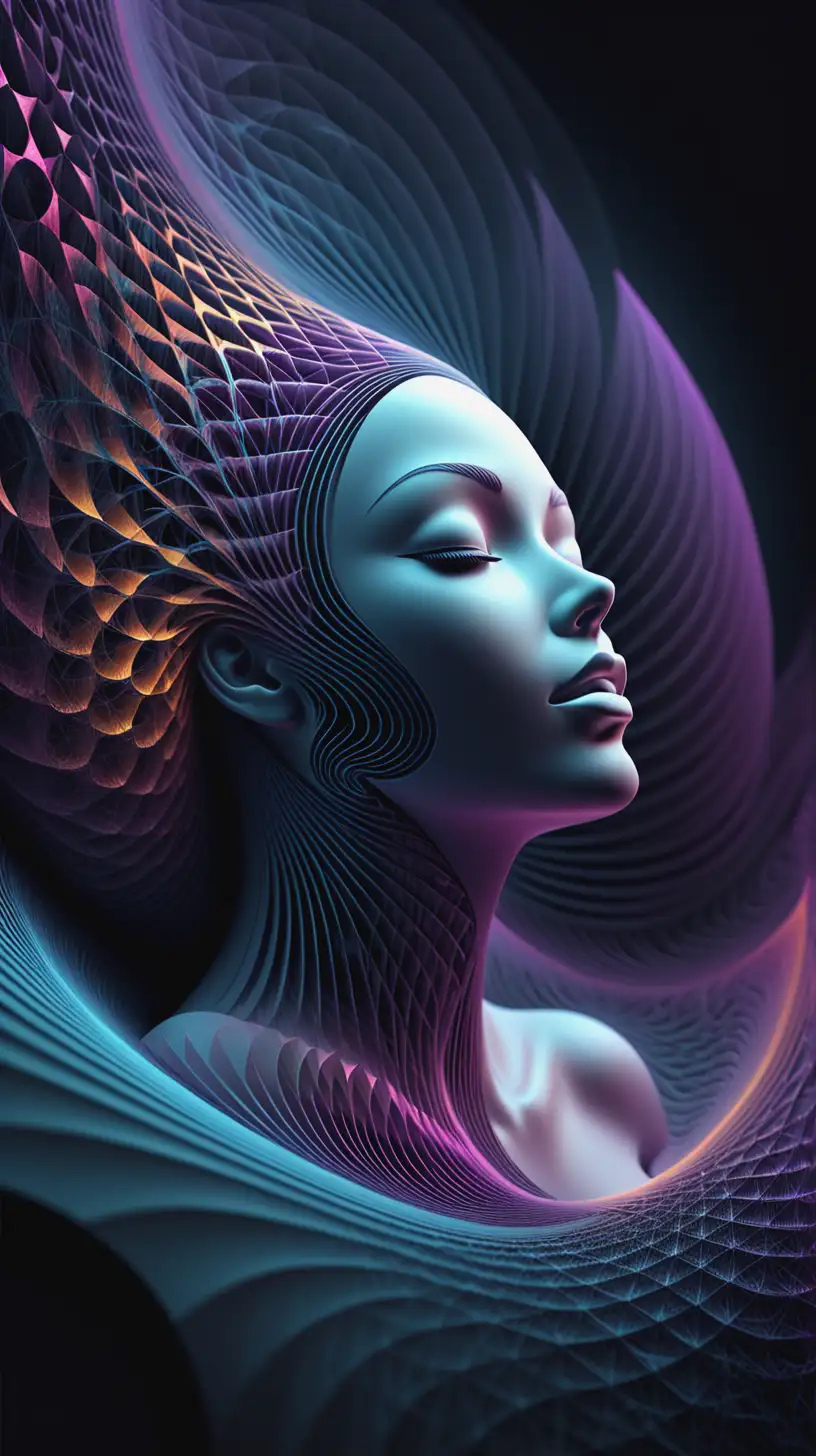 Harmonious Spiritual Vibrations in Textured 3D Graphic Design