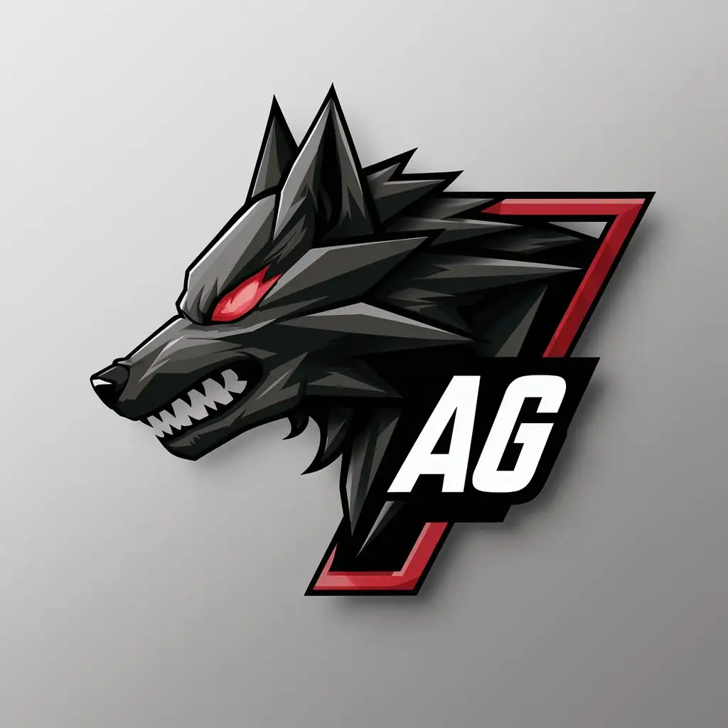 LOGO-Design-For-AG-Black-Wolf-Profile-with-Red-Eye-Triangular-Design