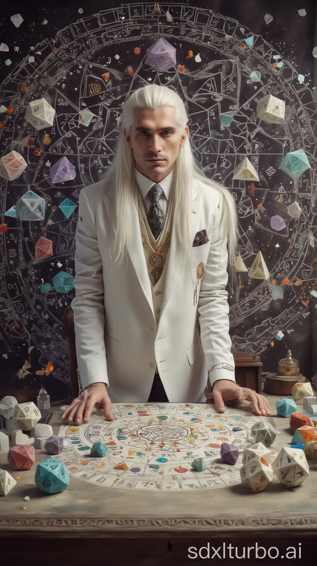 Elegant-White-Shaman-in-Business-Suit-with-Magical-Symbols-and-Galaxy-Background