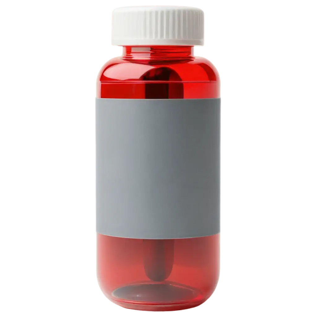 Transparent-PNG-Image-of-a-Grey-Pill-Bottle-with-a-Red-Pill-Inside