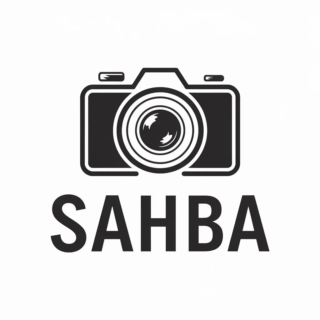 a vector logo design,with the text "sahba", main symbol:camera,Moderate,be used in Photography industry,clear background