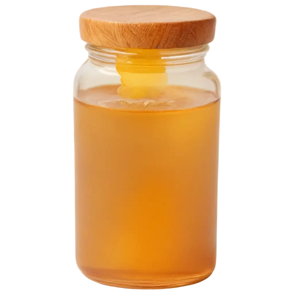 Golden-Honey-in-Glass-Jar-PNG-with-Wooden-Lid-and-Honey-Spoon-Natural-Minimalistic-Composition