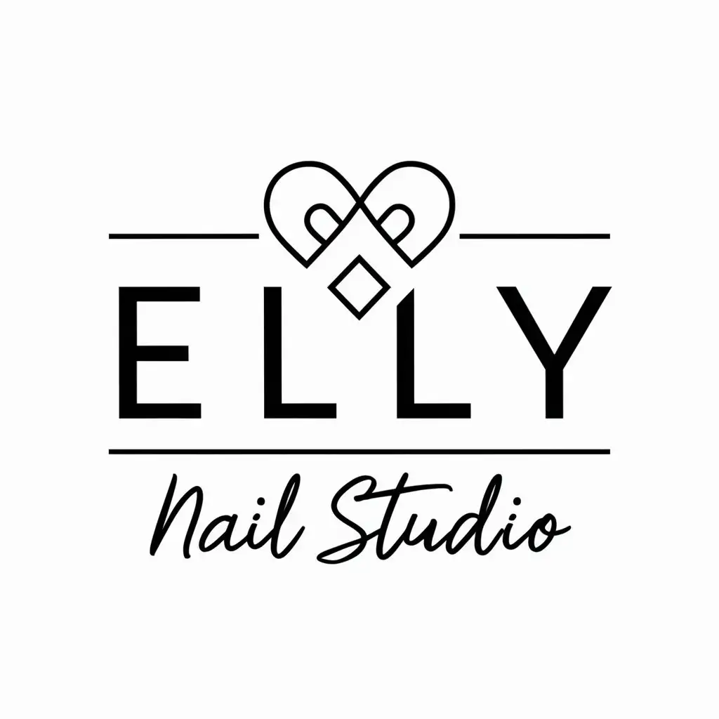 LOGO-Design-For-ELLY-NAIL-STUDIO-Elegant-Script-with-Nail-Art-Motif-in-Soft-Pastels