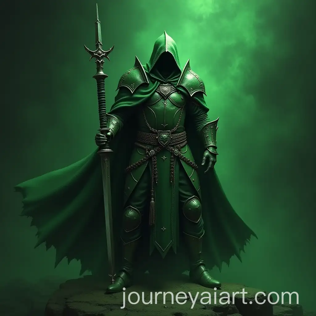 Miniature-Dark-Fantasy-Templar-in-Green-Theme