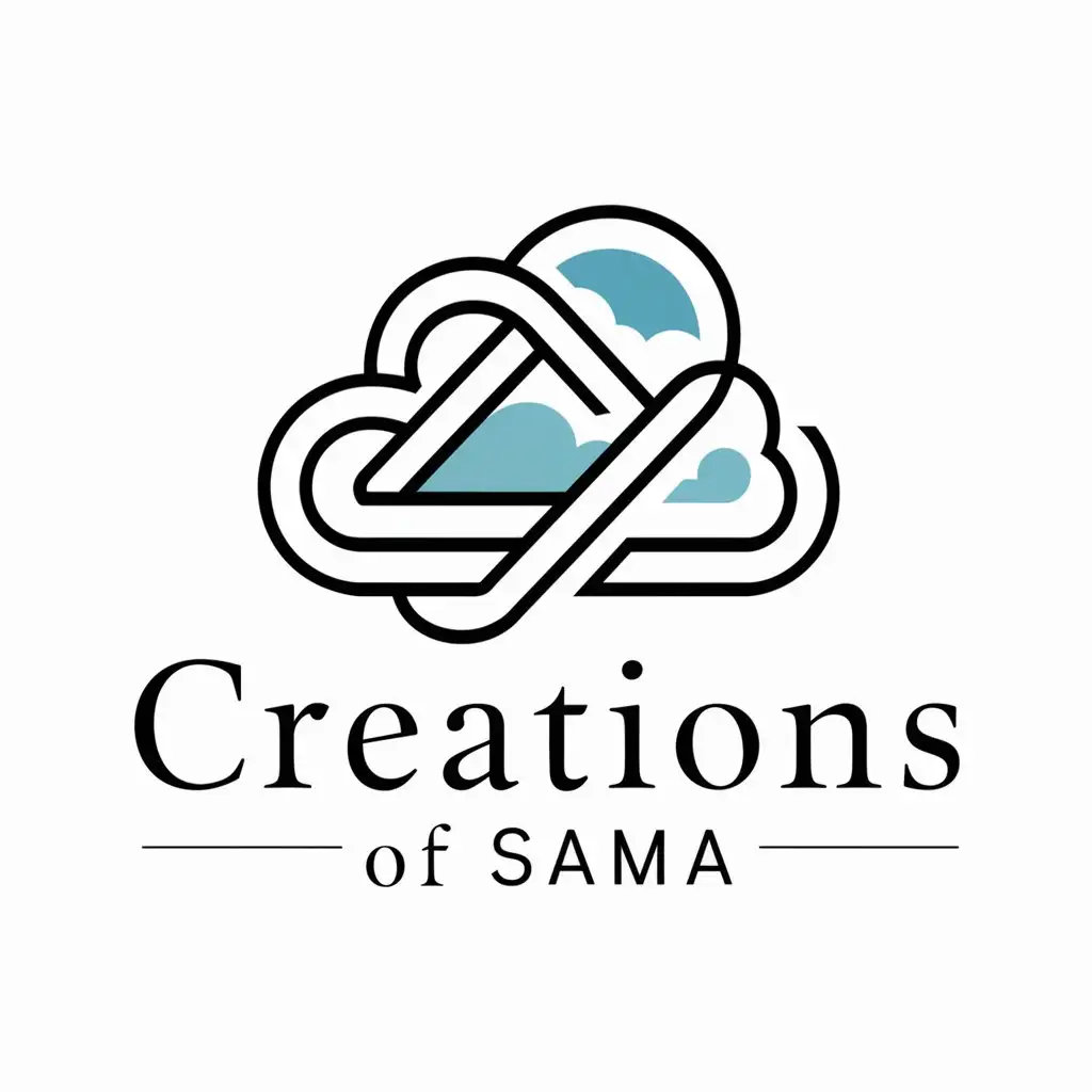 a logo design,with the text "creations of Sama", main symbol:Clouds Sky,complex,be used in Technology industry,clear background