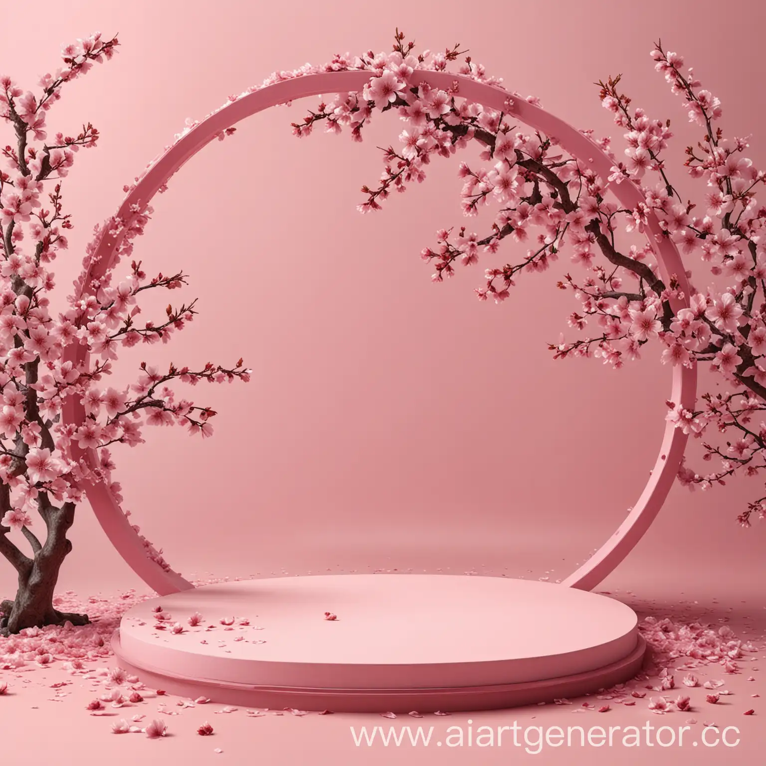 Realistic-Pink-Tone-Sakura-Podium-Scene